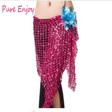 Bellyqueen треугольник Belly Dance Belt Танец живота Хип-бедра Пояс шали Полотенце Полотенца Русалка Блестки полотенце