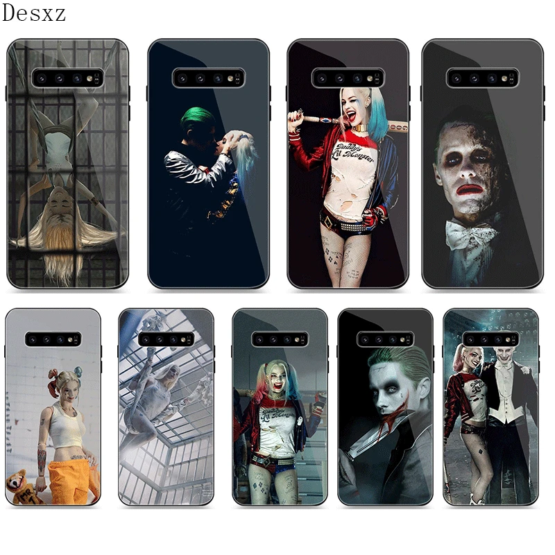 Чехол для телефона стеклянный Samsung A40 A50 A10 A20 A30 A60 A70 S10 S7 Edge S8 S9 Note 8 9 10 Plus Harley Quinn