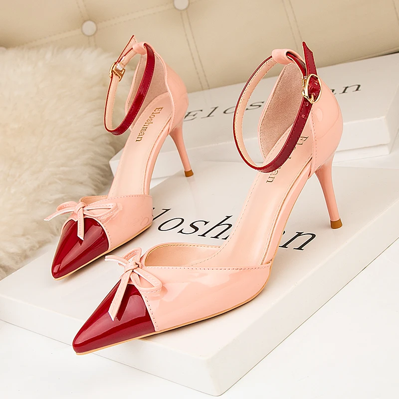 Women Pumps 2020 New Fashion Women's Shoes Sweet Bowknot High Heel Shoes Shallow Pointed Women Sandals