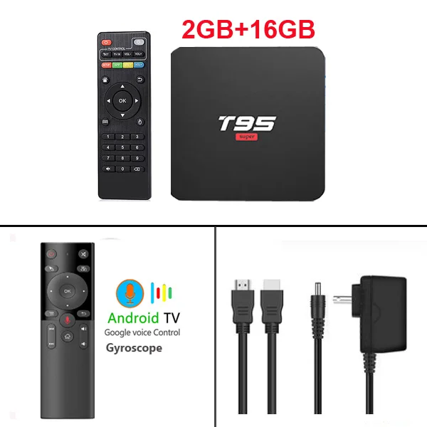 T95 супер Android 10,0 ТВ приставка 2 Гб 16 Гб Allwinner H3 четырехъядерный 2,4G Wifi 4K H.265 1080P Grobal телеприставка - Цвет: 2GB 16GB H17D