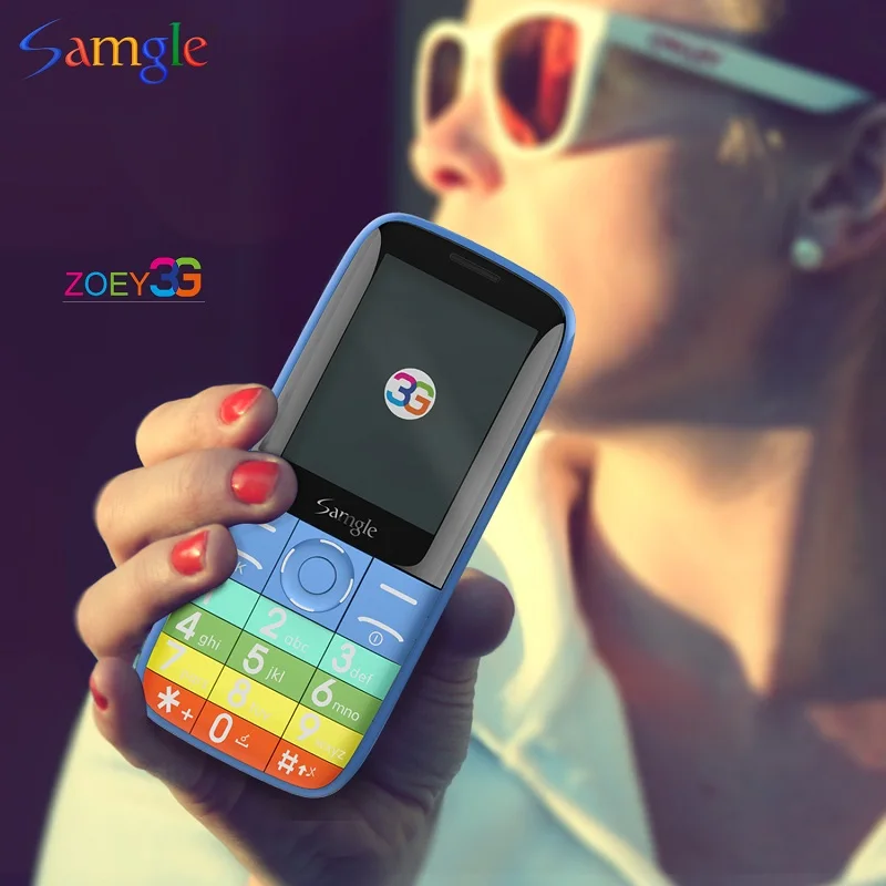 Простой бар мобильный телефон для пожилых людей Samgle 3g WCDMA HD дисплей большой ключ