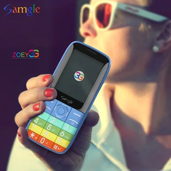 

Simple Bar Cellphone For Elder People Samgle 3G WCDMA HD Display Large Key Torch Long Standby Loud Sound Whatsapp Feature Phone
