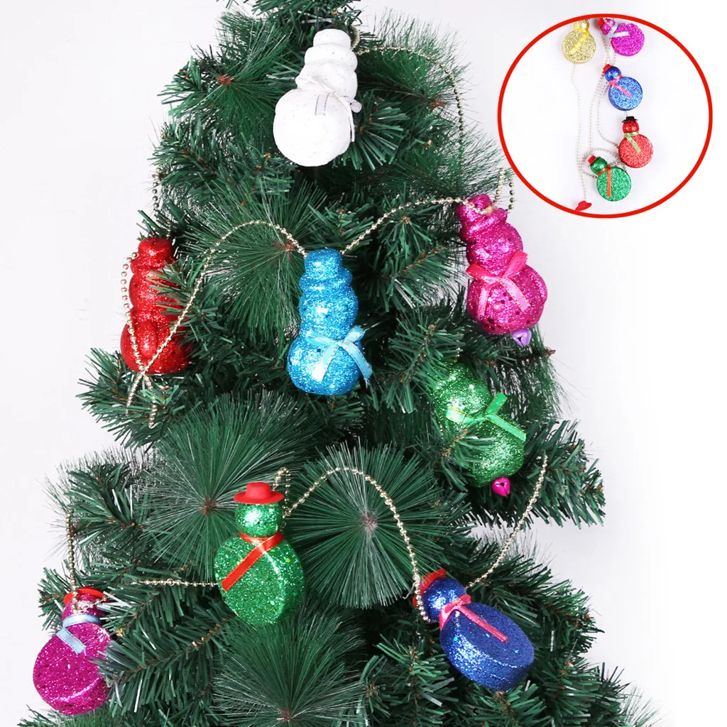 1pcs/set Hanging Pendant Christmas Dusting Snowman Chain Decor String Bells Chain christmas pendant Tree Pendant decoration F104