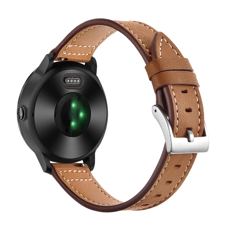 UEBN 20 мм кожаный ремешок для Garmin Vivoactive 3 HR Venu/Garmin Move/Forerunner 245 645 музыкальные Ремешки для наручных часов - Цвет ремешка: Brown