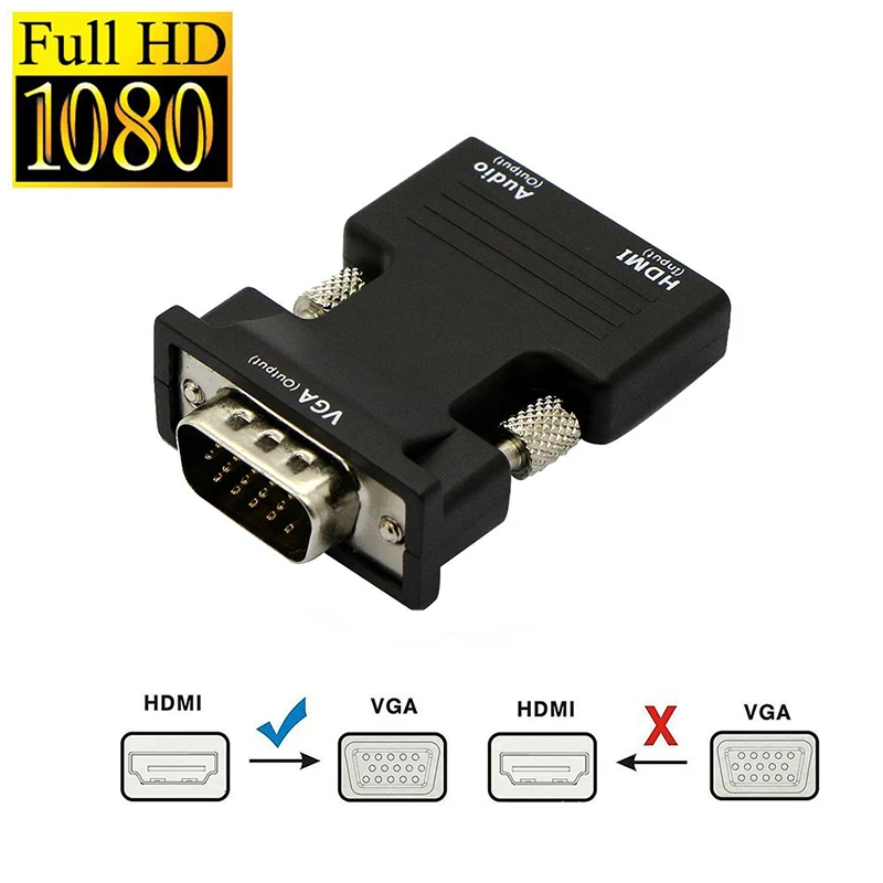 Новый адаптер 1080P HDMI VGA цифровой аналоговый аудио видео конвертер кабель для ПК
