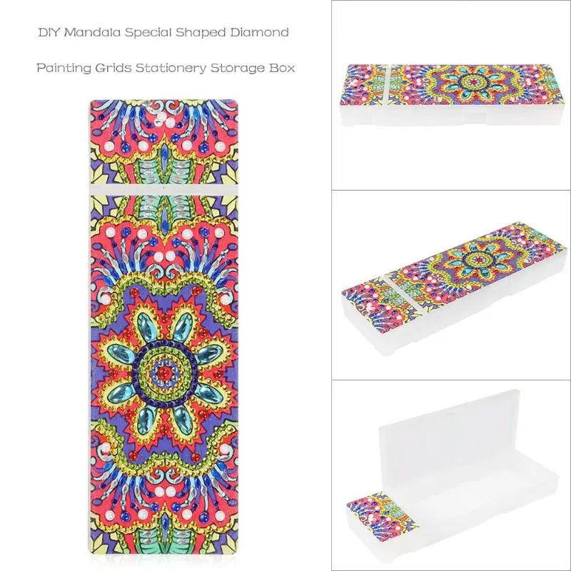 DIY Stationery box Special Shaped Diamond Painting 2 Grids Storage Box Student pencil case for Children's best gift | Канцтовары для