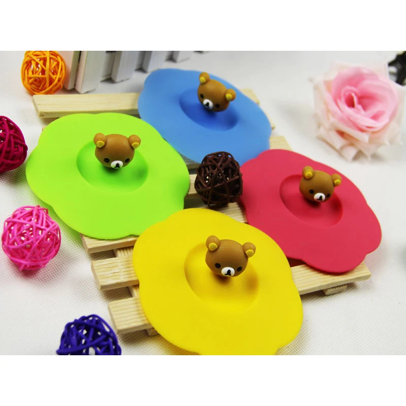 

Dust Cover Silicone Leakproof Cup Cover Water Cup Cover Round Modern Creative Style Random Delivery Drink Accessories h2
