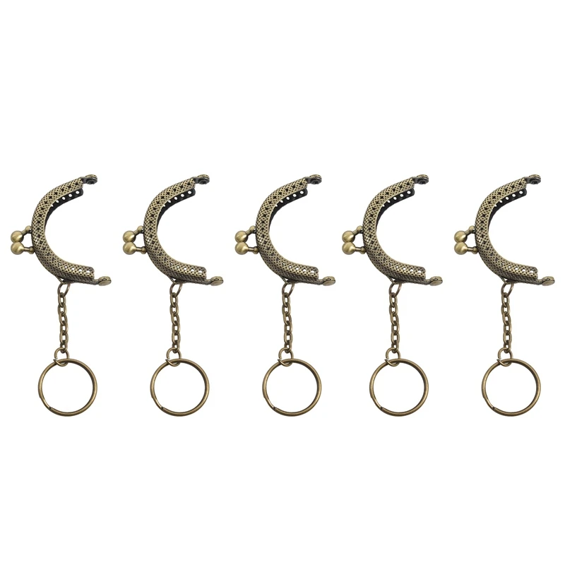 BEAU-5PCs металлическая сумка-кошелек с застежкой Kiss, бронзовый тон 5 см х 4 см