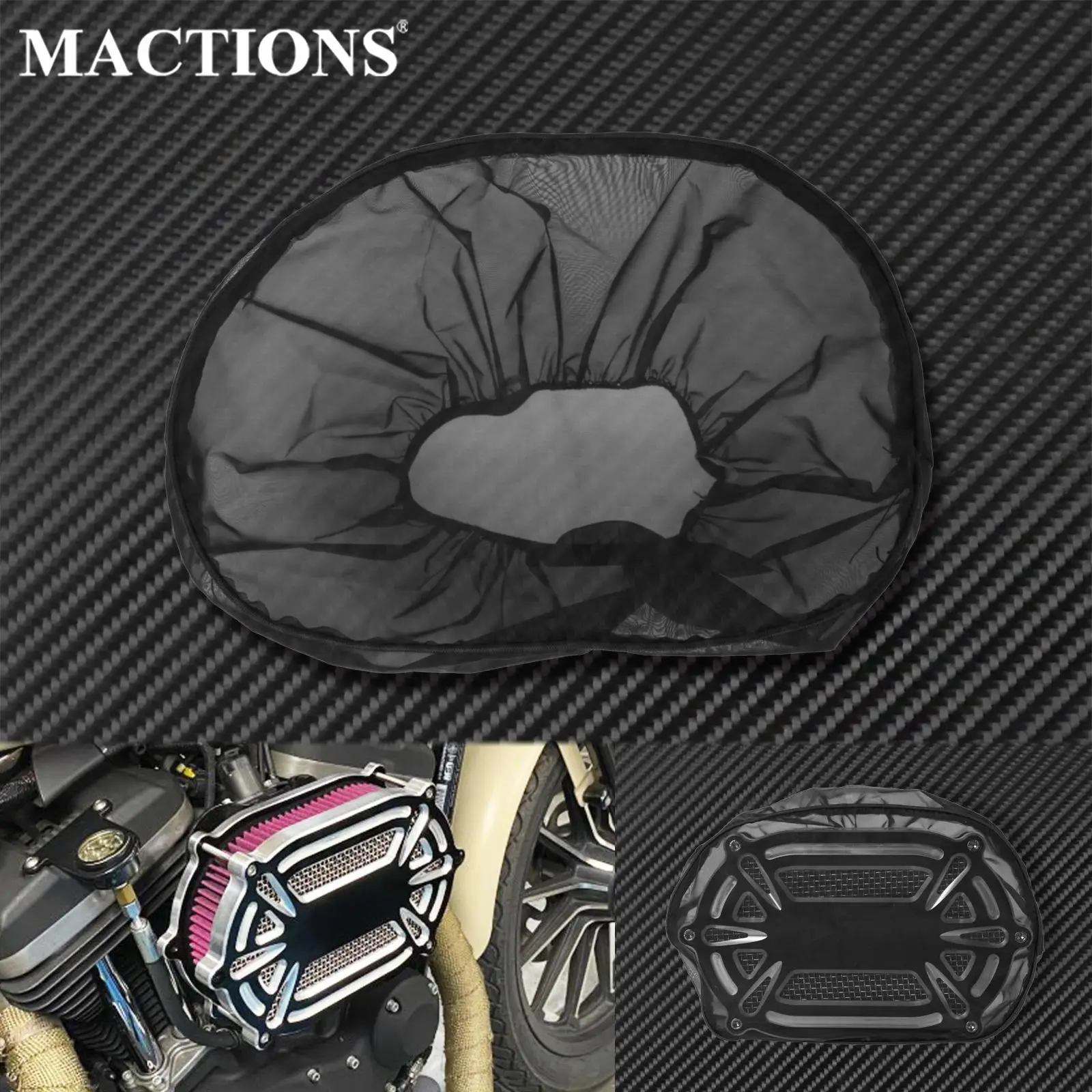 1XMotorcycleAirFilterAirCleanerRainSockBlackProtectiveCover