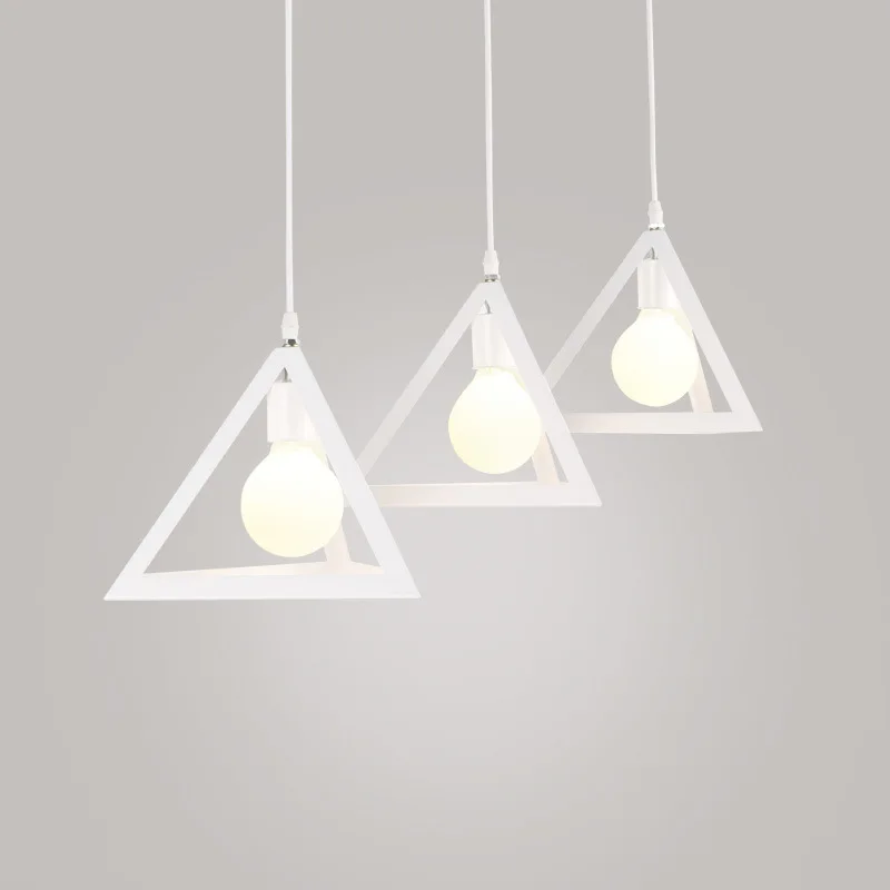 

Creative Cool Restaurant Chandelier Bar Counter American-Style Village Iron Art Industrial Triangular Geometry Chandelier 1805