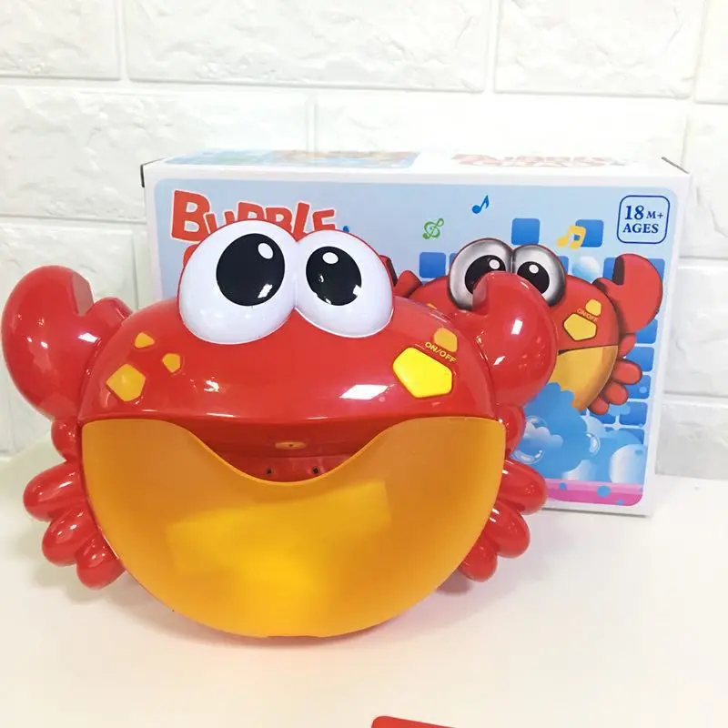 cheap Cross Border for Crab Bubble Machine Baby Bathroom Bath Water Toys Music Electric Bubble Making Machine