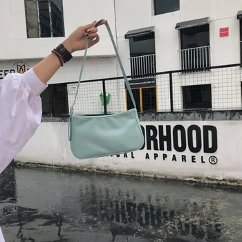 

JODIMITTY Handbags Spring Summer Woman Trendy Green White Single Strap Handbags PU Leather Zipper Female Shoulder Bag