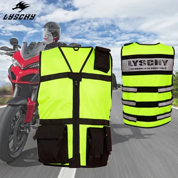 

LYSCHY Motorcycle Vest Cloth Reflective Breathable Vest Unisex Off-road Riding Jacket Motocross Motosiklet Yelek Gilet Chaleco