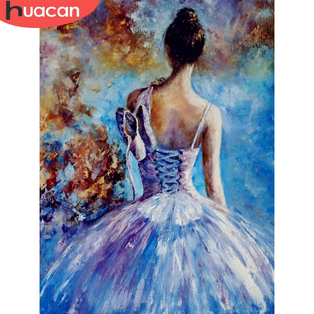 

HUACAN DIY Pictures By Numbers Ballet Girl Kits Drawing Canvas HandPainted Oil Painting By Number Dancer Figure Home Decor