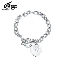 EyeYoYo ZC Кристалл розовое золото серебро любовь сердце браслет для женщин звено цепи современный Pulsera