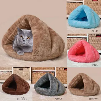 

New Puppy Pet Cat Dog Soft Warm Nest Kennel Bed Cave House Sleeping Bag Mat Pad Tent S L 5 Colors Pets Winter Warm Cozy Beds