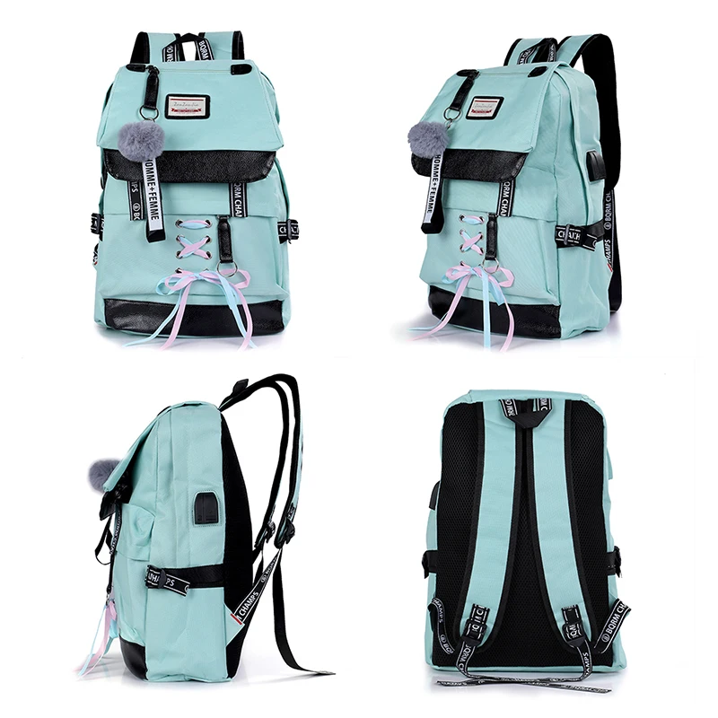 

Women Backpack School Bags For Teenage Girls Usb With Lock Anti Theft Book Bag Big High School Bag Youth Leisure College 2019