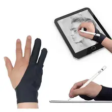 Gant d'artiste Anti-tactile à deux doigts, pour tablette à dessin, main droite et gauche, antisalissure pour écran Ipad, planche pour Gamer