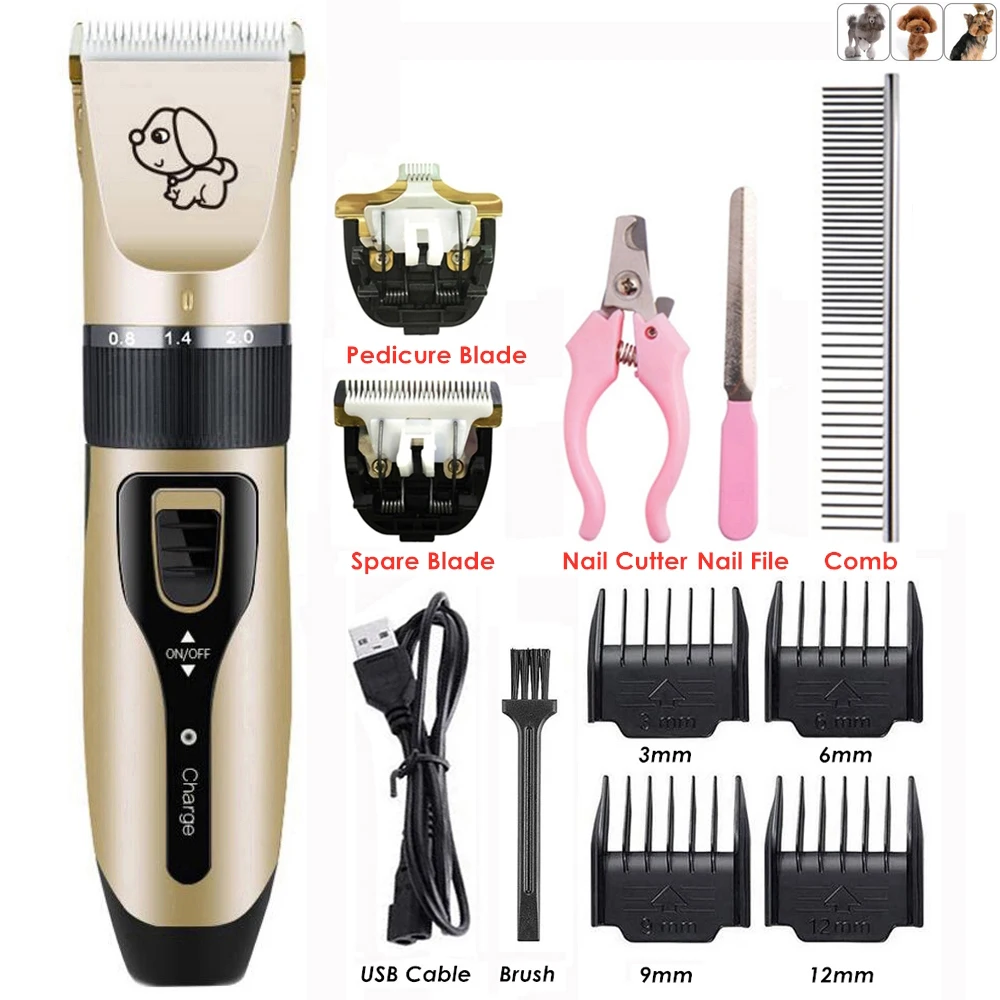 Rechargeable Low-noise Pet Hair Clipper Remover Cutter Grooming Cat Dog Hair Trimmer Electrical Pets Cut Machine USB Charge
