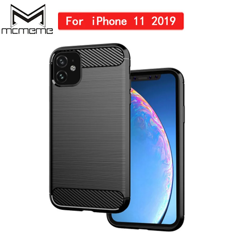 Для iPhone11 11pro max чехол мягкий силиконовый матовый из углеродного волокна для iPhone 11