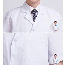 Высокое качество Лето унисекс белый лабораторный пальто короткий рукав карманы униформа Рабочая одежда доктор Одежда для медсестер