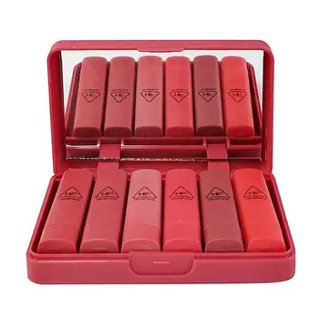 

Six Color/Set Long-lasting Matte Lipstick Red Colors With Mirror Lips Makeup Brand lipstick set hot sale for makeup