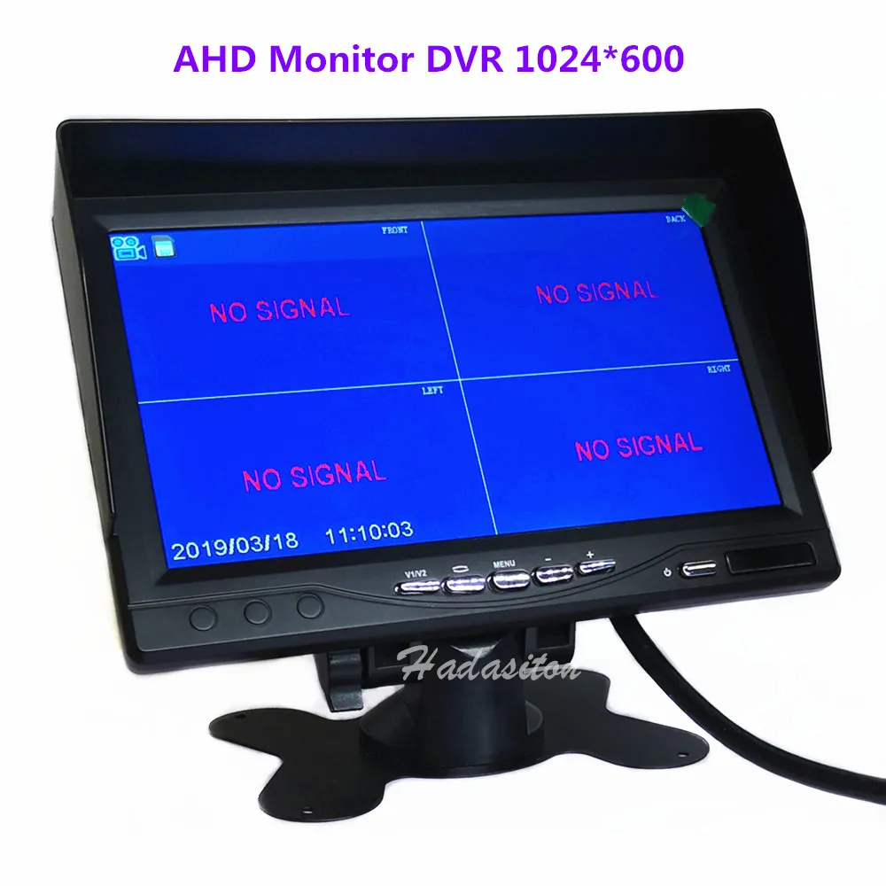 7 дюймовый 4 раздельный экран AHD автомобильный монитор DVR 720P IPS1024 * 600 мониторинг