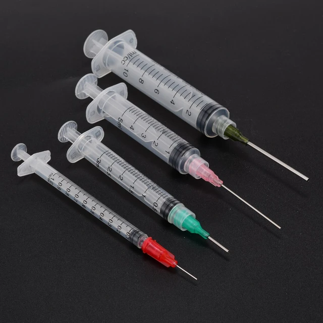4pcs 1ml 3ml 5ml 10ml Syringes Luer Lock Clear Syringe With 4pcs