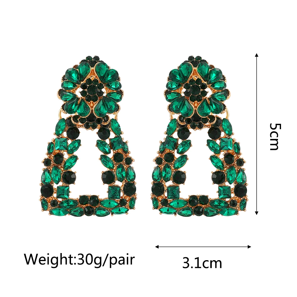 Ztech New Green Series Set Earrings Designer Jewelry Crystal Tassel Za Accessories Handmake Statement Bijoux Pendientes Brincos