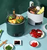 220V Stainless Steel Inner Household Electric Rice Cooker 3L Automatic Lift Hot Pot Low Sugar Rice Cooker White/Green Color 2