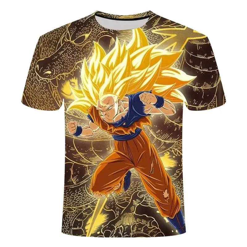 Новинка, футболка с драконом и шариком, Супер Saiyan Dragon Ball Z Dbz Son, футболка Goku Japan Vegeta, уличная, белая, Азиатский Размер 6XL