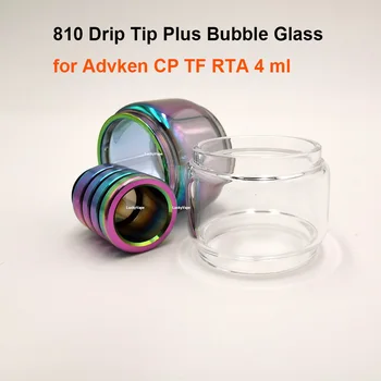 

Replacement 1PC Stainless steel Long Drip Tip + 2PCS extend Rainbow Bubble Pyrex Glass Tube for Advken CP TF RTA 4ml