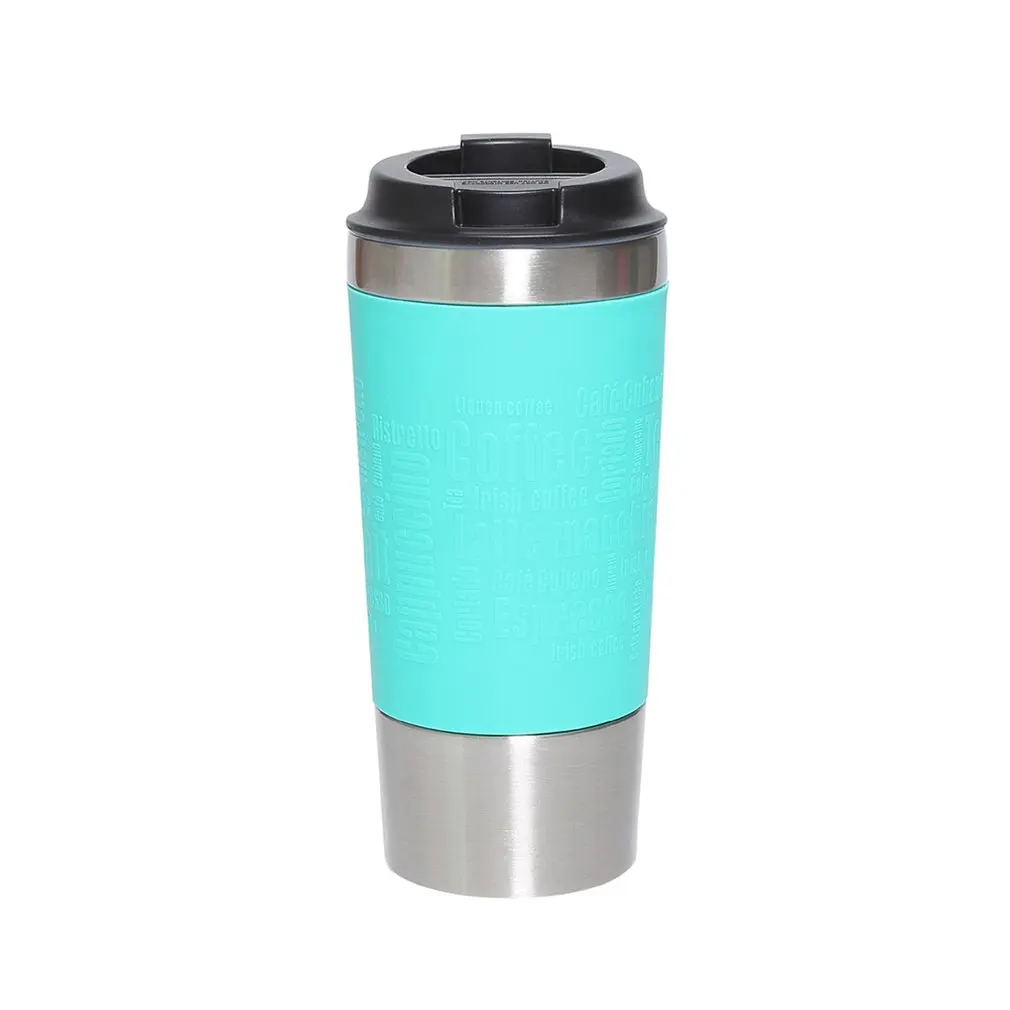 Stainless Steel Portable Vacuum Flasks With Silicone Lid Double-Decked Hot Drinking Coffee Tea Mug Travel Home Office Mug - Цвет: D