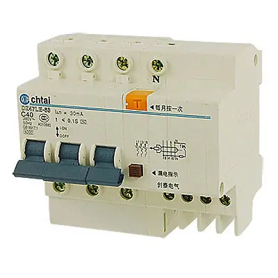 380V 3P+ N миниатюрный ELCB прерыватель цепи при утечке на землю
