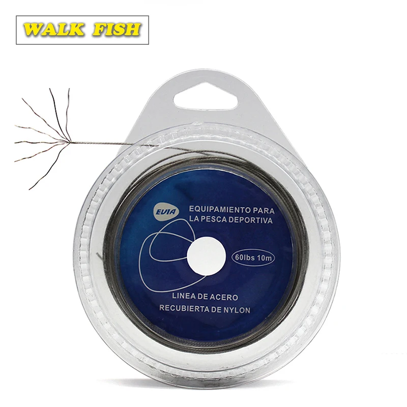 WALK FISH 1 шт. рыболовные стальные провода рыболовные линии 10 м Максимальная мощность 7 прядей супер мягкий провод линии крышка с пластиком водонепроницаемый