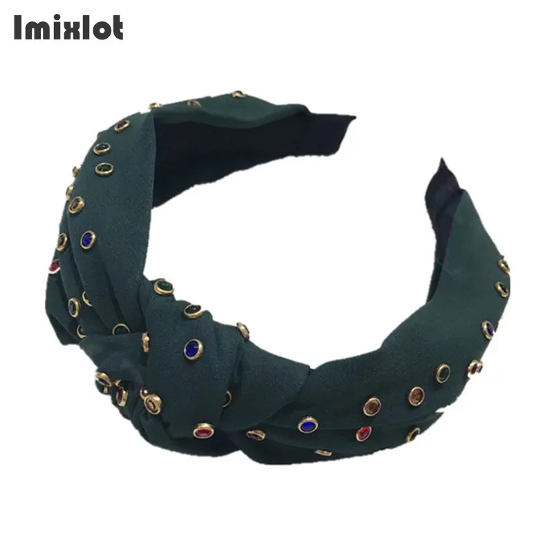 Imixlot, 1 шт., богемные женские элегантные блестящие стразы, повязка на голову, держатель для волос, тюрбан, модные аксессуары для волос