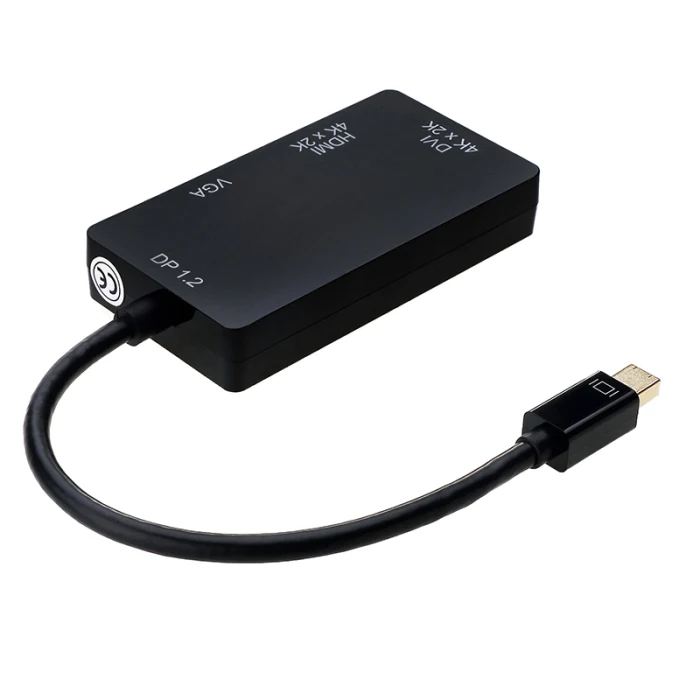 DP 1,2 V постоянного тока до DVI VGA HDMI 4K адаптер 3-в-1 Многофункциональный переходник для компьютера ПК проектор HSJ-19