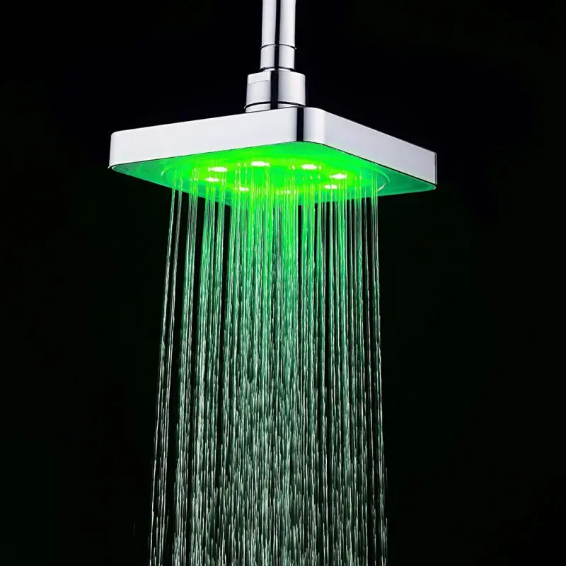Preise Romantische Automatische Magie 7 Farbe 5 Led leuchten Gabe Regen Dusche Kopf Einzigen Runden Kopf RC 9816 für Wasser Bad Bad neue