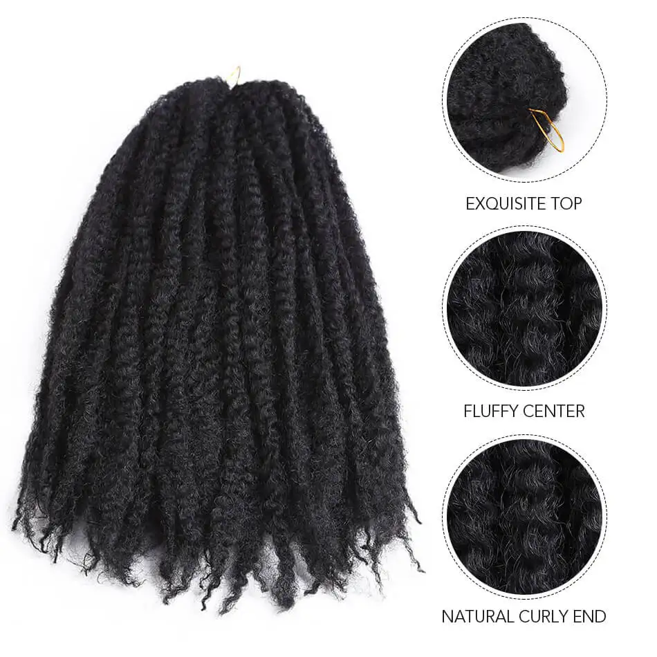 Афро кудрявые косички Marley 18 дюймов синтетическая вязанная косичка яки Омбре косички для наращивания волос оптом черный коричневый для женщин