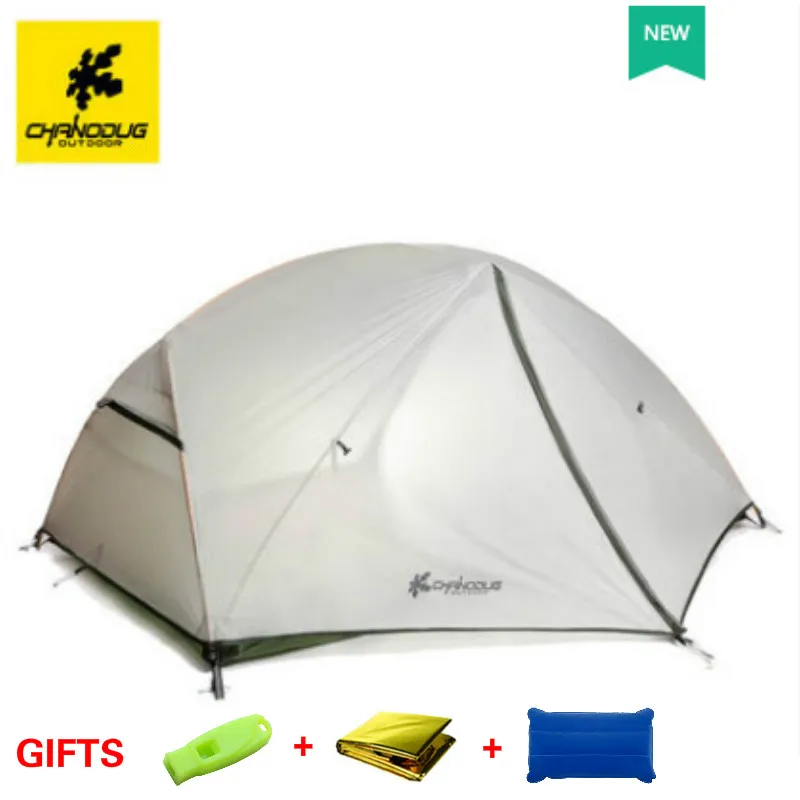 CHANODUG Outdoor Men and Women Riot Rain Camping Tent Oxford Cloth 15D Silicone Light Hiking Double 1.8KG | Спорт и развлечения