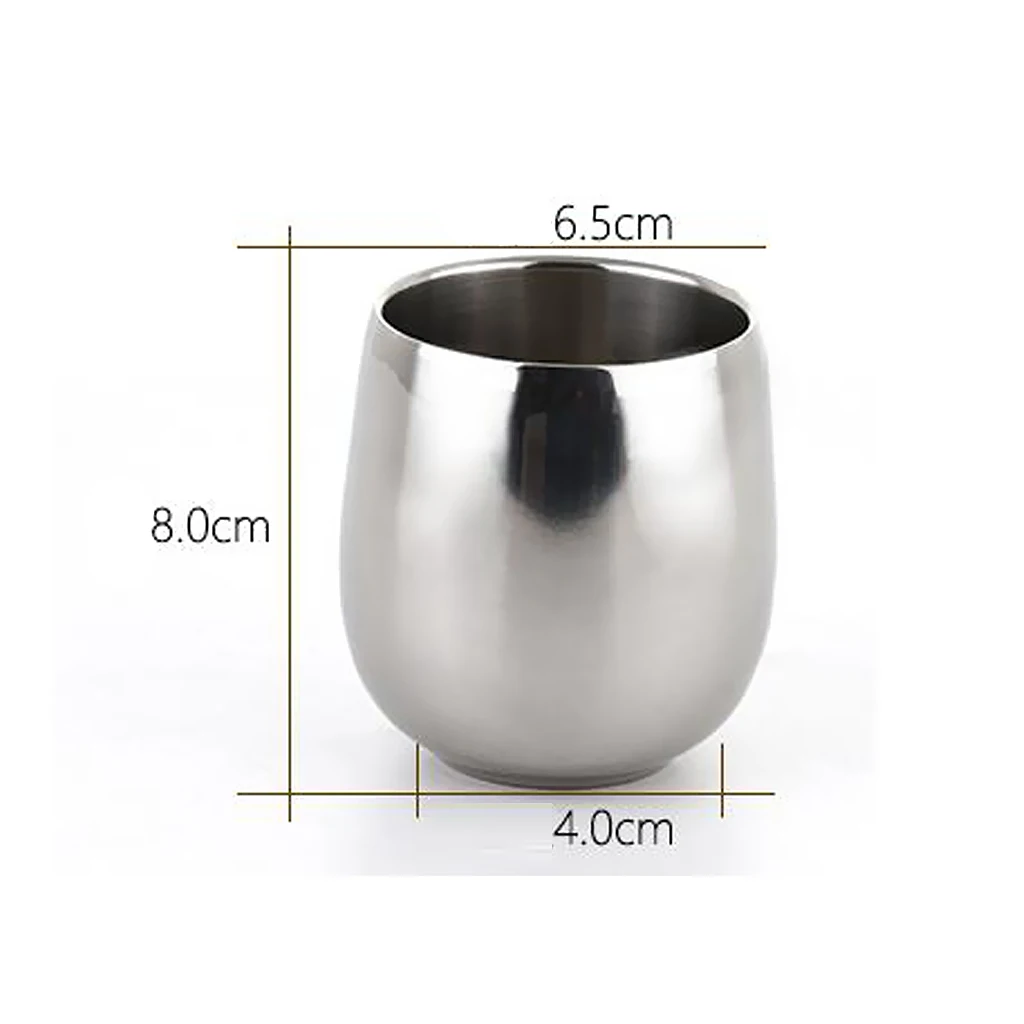 200ml Stainless Cup Beer Coffee Mug Vodka Cup Double Wall Curved Tea Mug Kids Children Cups x6