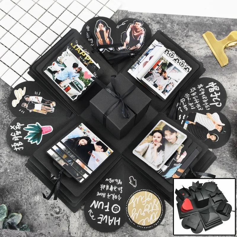 DIY сюрприз подарки ручной работы фотоальбом День Святого Валентина пара Подарочная коробка свадебные сувениры и подарки юбилей 2 стиля