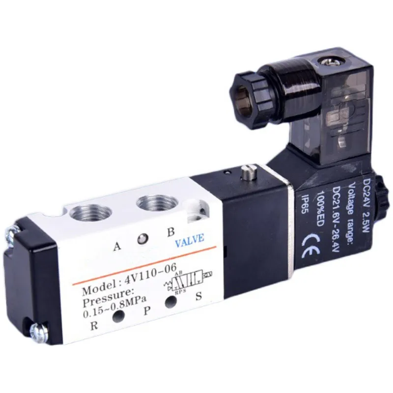 

Air Solenoid Valves 4V110-06 2 Position 5 Port 1/8" Pneumatic Control Valve DC12V DC24V AC110V AC220V