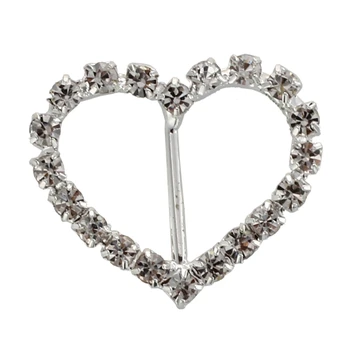

10 X Love Heart Wedding Ribbon Buckle Slider 25x21mm HOT