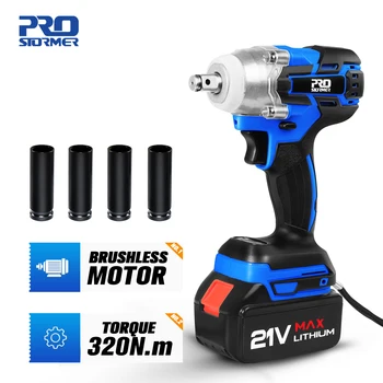 

Electric Impact Wrench 21V Brushless Wrench Socket 4000mAh Li-ion Battery Hand Drill Installation Power Tools By PROSTORMER