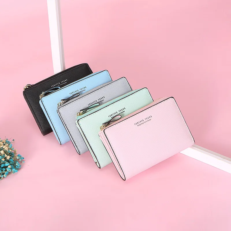 

WEICHEN Brand Designer 10 Slots Card Holder Women Short Wallet with Zipper Ladies Purses Coin Pocket Fashion Women Wallet