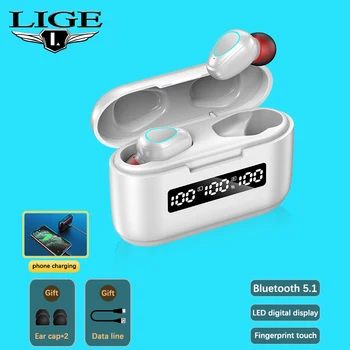 

LIGE Wireless Headphones TWS Bluetooth Earphones With Charging Box Sports Waterproof Headsets Noise Reduction Earphone Earbuds
