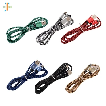

100pcs/lot Micro USB Data Charger Cable Data Sync Double Color Nylon Braided Micro USB Cable for Iphone XR MAX 8 Samsung Xiaomi