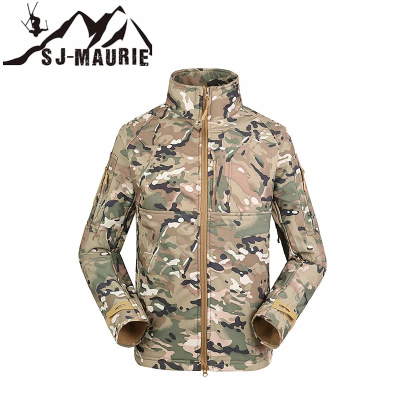 07 Outdoor Camouflage Softshell Men Waterproof Windproof Tactical Hunting Jacket Fishing Trekking Fleece Coat Army Military Jacket - Цвет: 07