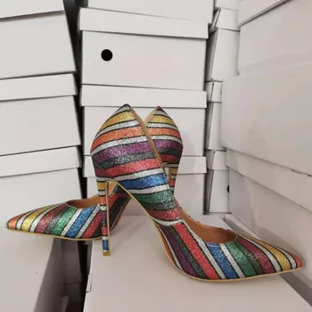 

SHOFOO shoes,Sexy and fashionable women's shoes, about 11cm high, wedding and banquet shoes, pointed toe pumps.SIZE:34 -45